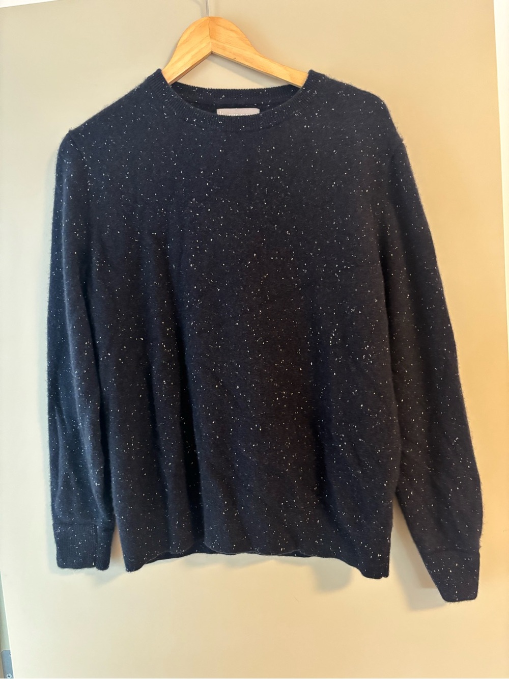 Everlane Men's Navy Speckled cashmere Crewneck Sweater
